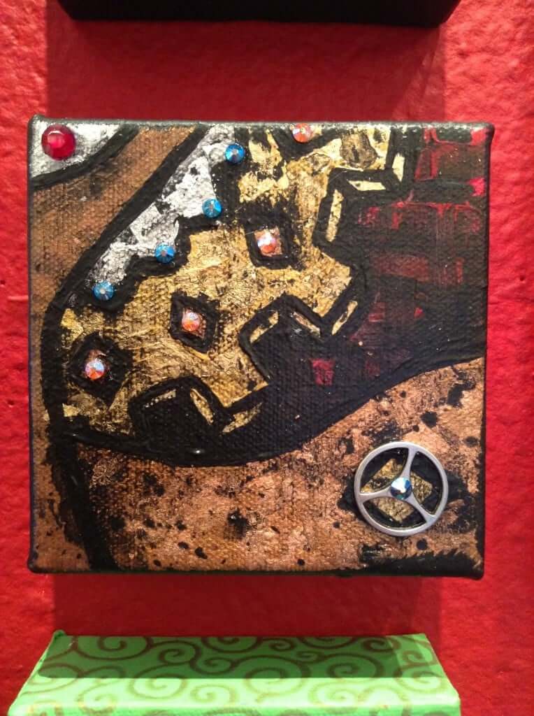 4x4 Gears ... 4 to choose from ... Gold Leaf, Swarovski Crystals and Acrylic paint. Are you kidding me?? Only $25 